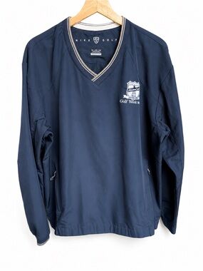 Nike Golf Navy V-Neck Pullover Windbreaker Jacket Hillsboro 2011 Size M